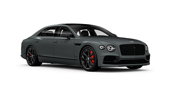Bentley Hyderabad Bentley Flying Spur S front side angled view in Cambrian Grey coloured exterior. 